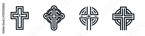 Crosses Icons Set on White Background. Vector
