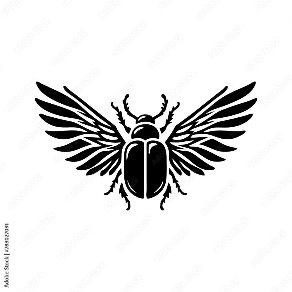 Fototapeta premium Horn beetle logo design. horn beetle logo vector illustration.