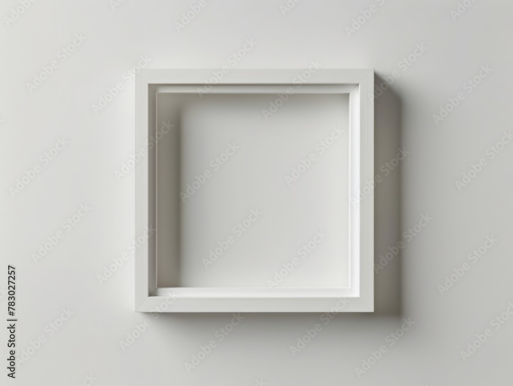 A white frame with a square shape A white frame with a square shape