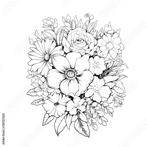 Flowers Vector Art line art