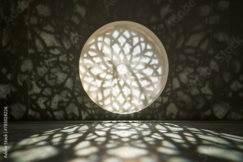 Illuminated window with shadow in the room, rendering