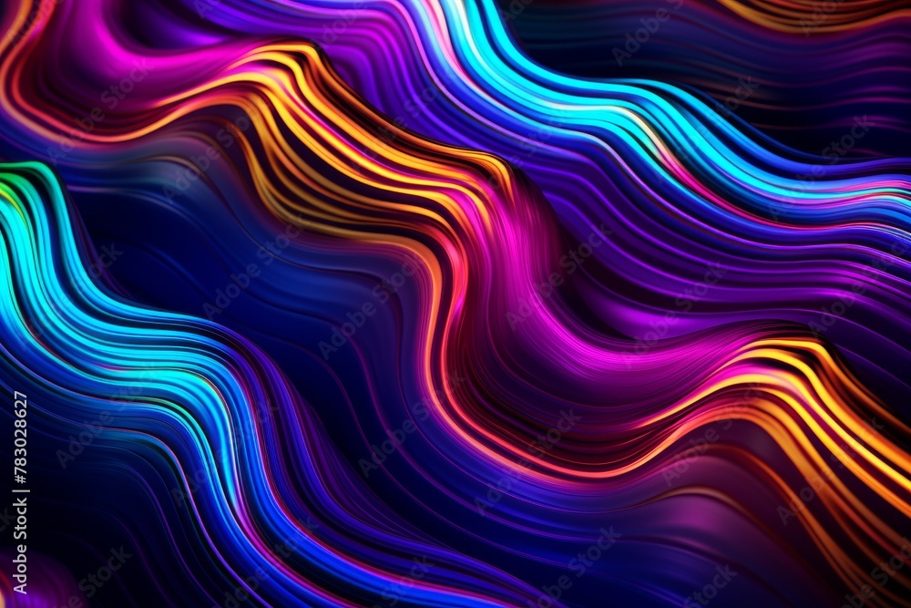 Abstract neon light patterns in various colors