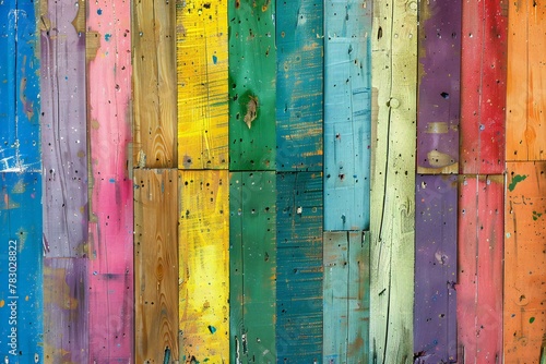 Colorful painted wooden wall background, Close up, Selective focus