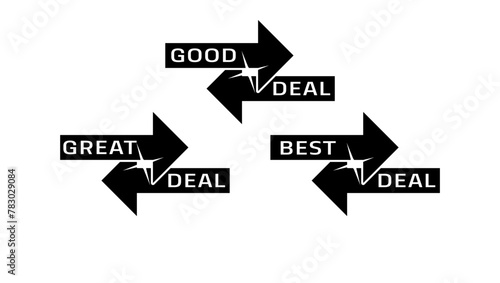 good deal, best deal, great deal, black isolated silhouette