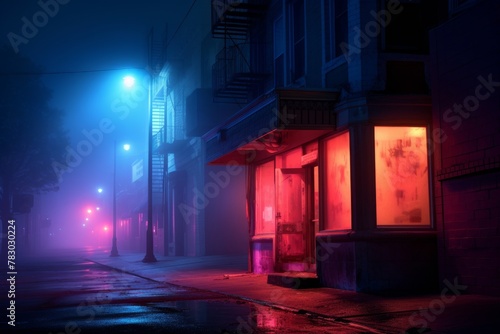 Neon-lit street corner with a sense of mystery © KerXing