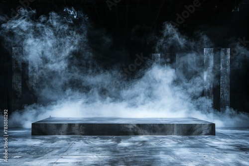 Empty stage with smoke and fog  Stage Podium Scene  Stage Background