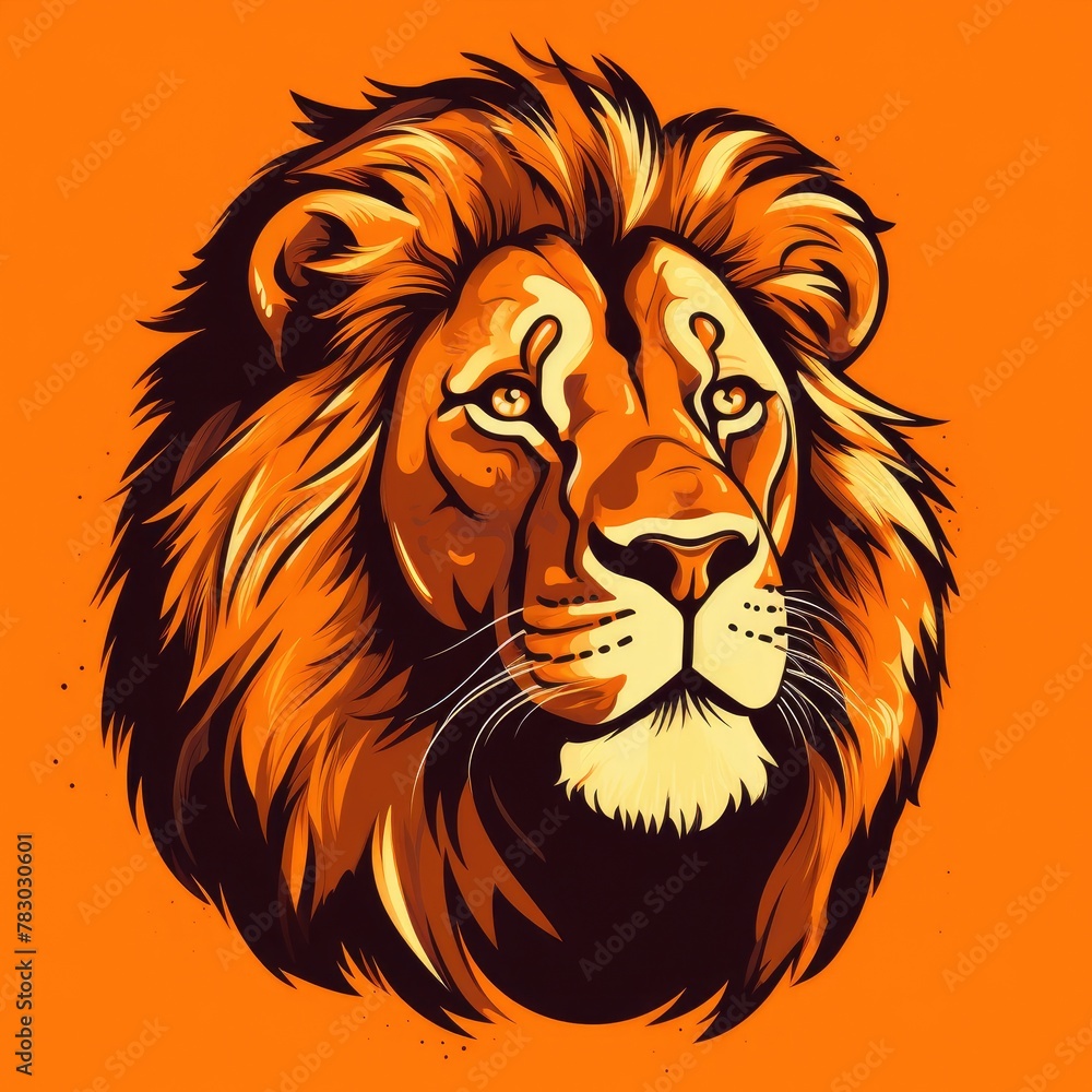 Lion Head in Bold Colors