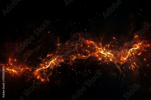 A black background with fiery sparks
