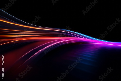 A black background with neon light streaks