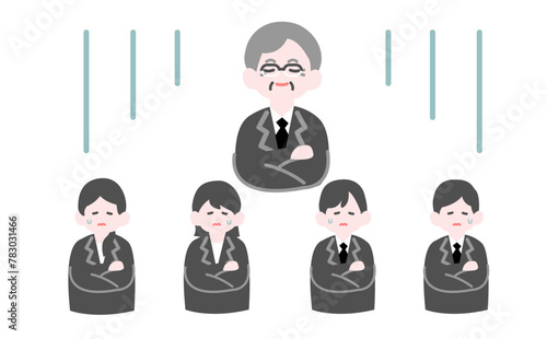 問題を起こすシニア会社員に悩む若手会社員たち
