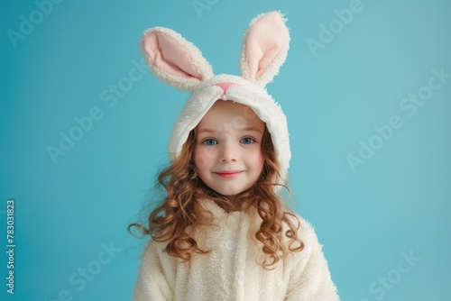 Happy Easter with Bunny Costume Girl