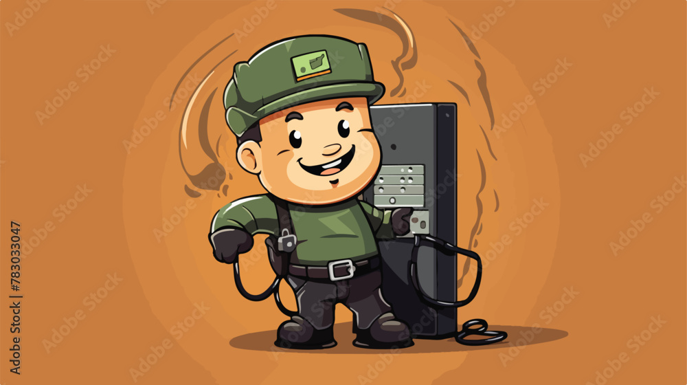 Electrical service cartoon character mascot design