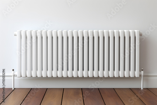 Wallpaper Mural White radiator battery heating on the wall. Home heater convector isolated. Heating convector Torontodigital.ca