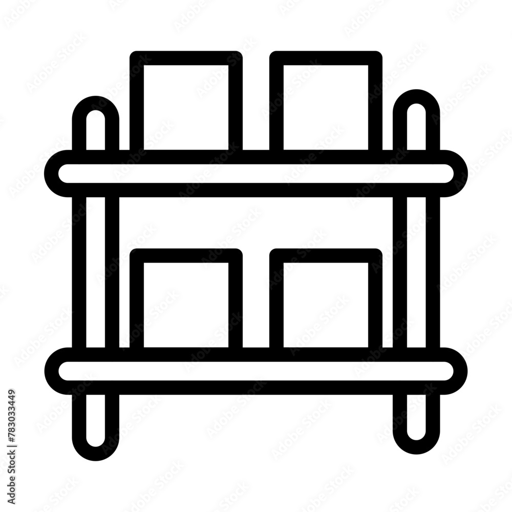 Warehouse shelves Vector Line Icon Design Warehouse shelves Vector Line Icon Design
