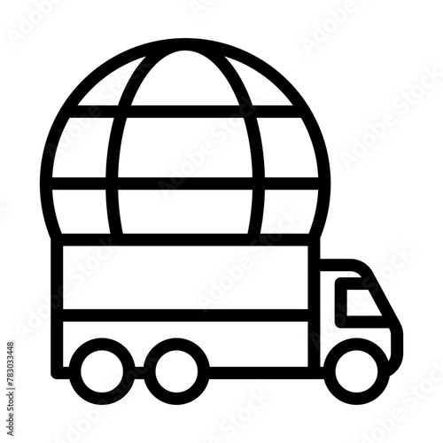 Globe (for international delivery) Vector Line Icon Design