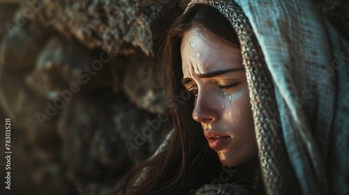 Mary Magdalene at the tomb of Jesus, He is Risen