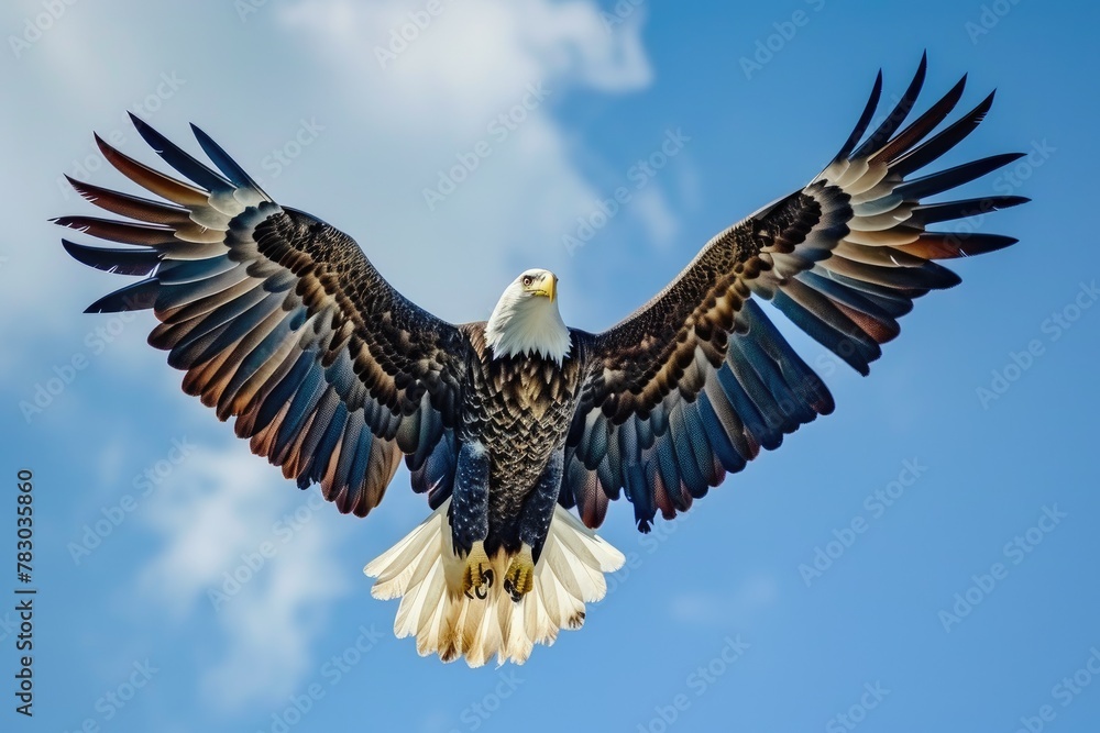 Obraz premium National Pride: Bald Eagle Spreading Wings of the USA