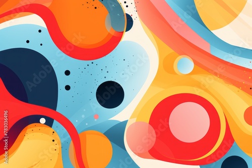 Playful and lively wallpaper background with abstract shapes and vivid colors