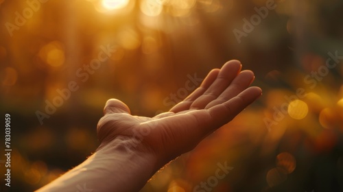 Hand Reaching Towards Sunlight