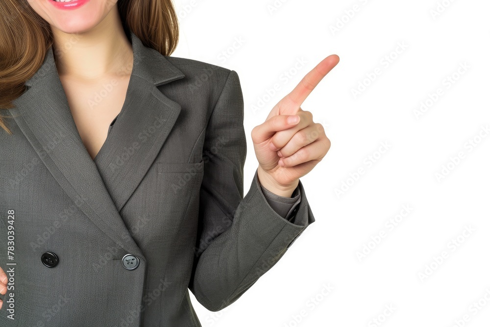 Dynamic Young Businesswoman Presenting with Hand Gesture Dynamic Young Businesswoman Presenting with Hand Gesture