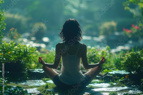 Peaceful Meditation with Short Black Hair