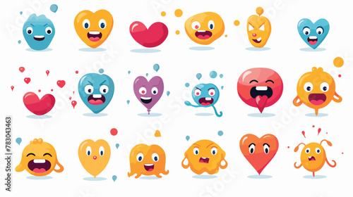 Emotions symbols 2d flat cartoon vactor illustratio