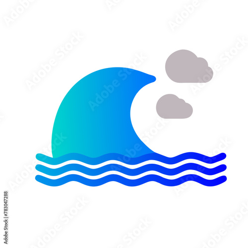 Ocean Wave icon vector graphics element silhouette sign symbol illustration on a Transparent Background