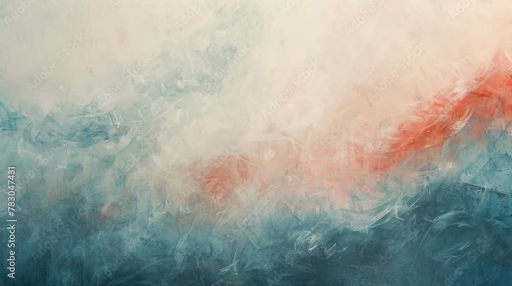 Fototapeta premium Tranquil design with abstract composition background painted in hues of red and blue.