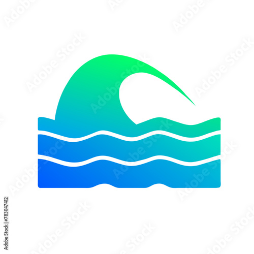 Ocean Wave icon vector graphics element silhouette sign symbol illustration on a Transparent Background
