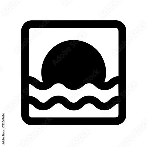 Ocean Wave icon vector graphics element silhouette sign symbol illustration on a Transparent Background