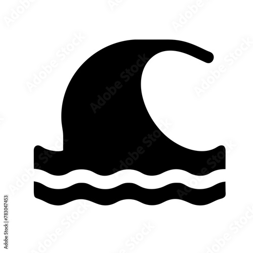 Ocean Wave icon vector graphics element silhouette sign symbol illustration on a Transparent Background