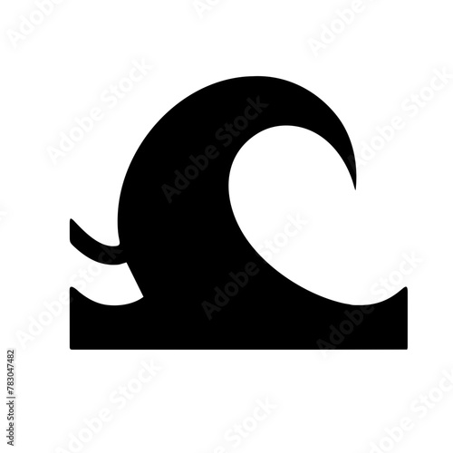 Ocean Wave icon vector graphics element silhouette sign symbol illustration on a Transparent Background
