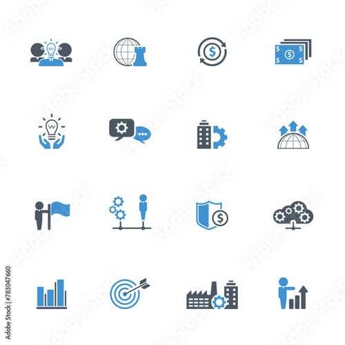 Universal business management and human resources icon set. Universal icons for web and mobile. Vector.	