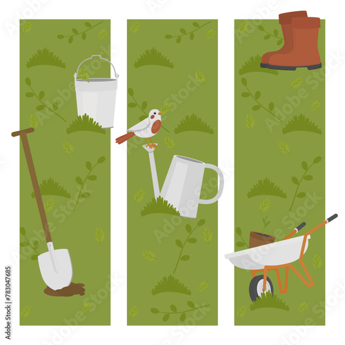 Garden illustration. Bright illustration for a postcard or magazine on the theme of garden, spring, nature. Vector illustration