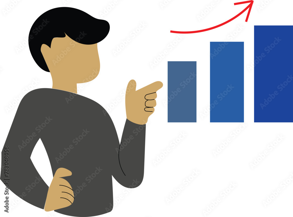 Icon business person with graph Icon business person with graph