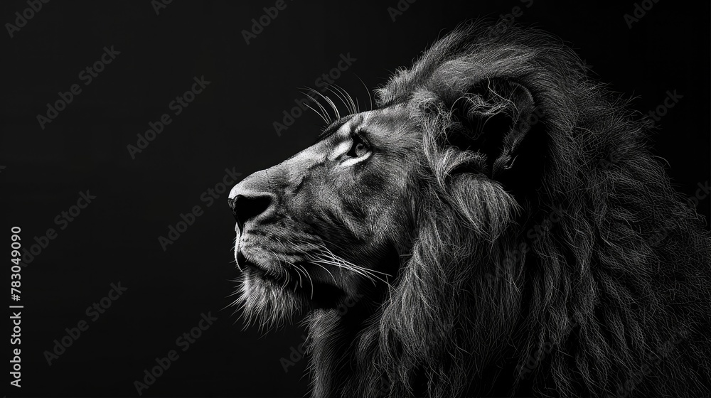 Majestic Black-Maned Male Lion Displaying Fearless Courage in the Wilderness