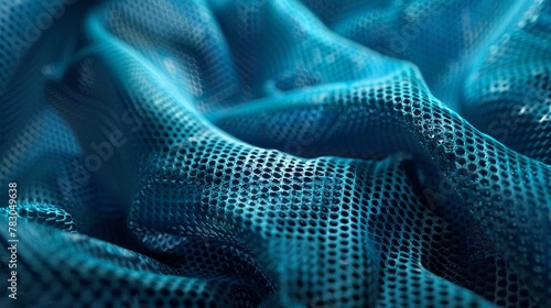 Close-up of Artistic rendering of breathable fabric technology with moisture wicking and air permeability features. photo