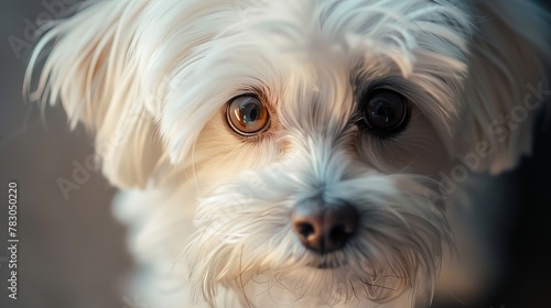 Bright eyes sparkle with intelligence as the white Maltese puppy learns new tricks, eager to please its devoted owners.