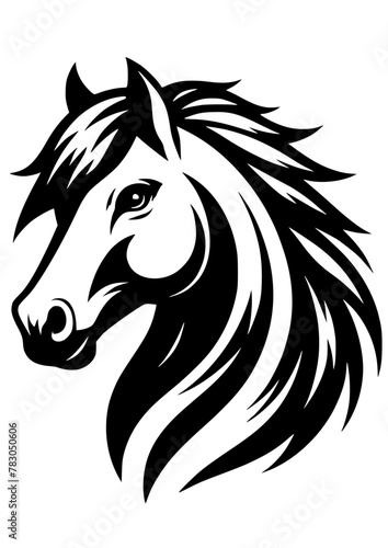 Fototapeta Naklejka Na Ścianę i Meble -  Horse SVG, Horse Head SVG, Horse Silhouette, Horse Head Clipart, Horse Cricut, Animal SVG, JPG, PNG