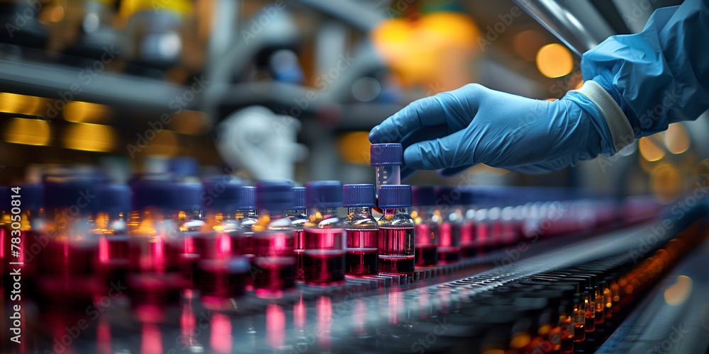 A image of laboratory technicians performing diagnostic tests on patient samples, using state-of-the-art equipment and technology to analyze blood A image of laboratory technicians performing diagnostic tests on patient samples, using state-of-the-art equipment and technology to analyze blood