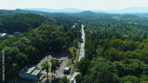 Landscape Entrance Moutain Forest Road Jelenia Gora Krajobraz Aerial View Poland