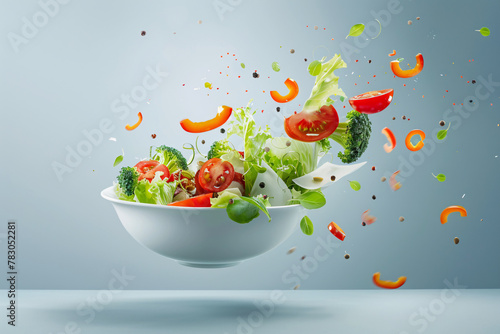 fresh vegetable salad with tomato
