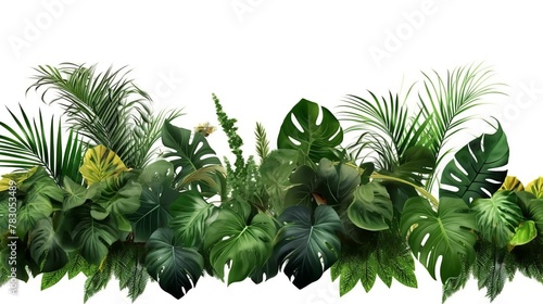 Tropical plants isolated on white background  clipping path included.