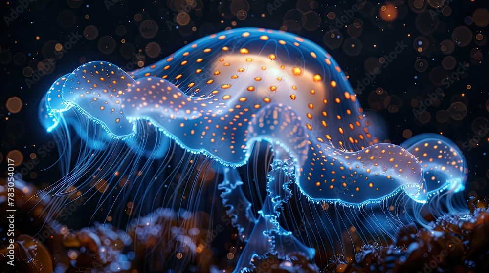 Bioluminescent Beauty of Comb Jellyfish Shimmers in the Midnight Abyss ...