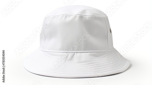 White baseball cap isolated on white background. Clipping path included.