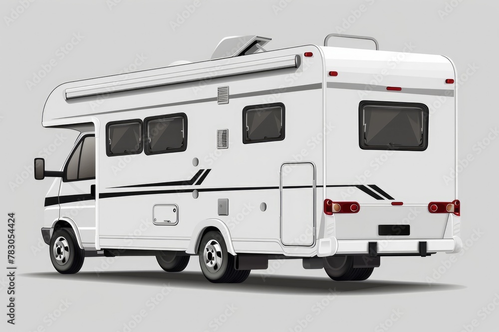 Motorhome Vinyl Decal Mockup: Backview of Recreational Vehicle for Stickers, Logos, and Designs