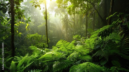 Lush Green Selva Jungle  A Tropical Paradise of Trees and Leaves