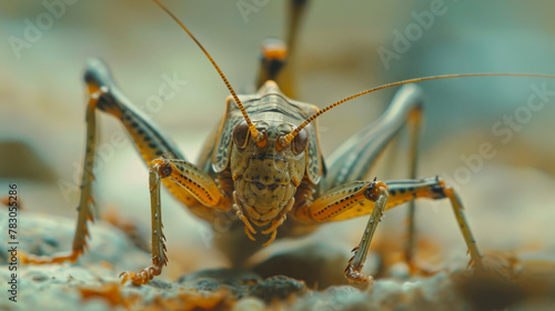 Closeup of a cricket with a blurry background.Depth of Field © B & G Media
