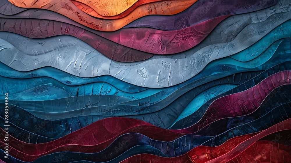 Abstract background with multicolored curved lines in the form of waves