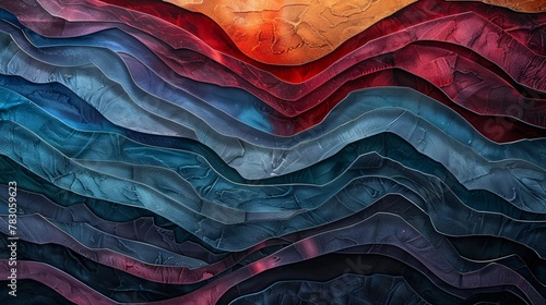 Abstract background with multicolored curved lines in the form of waves